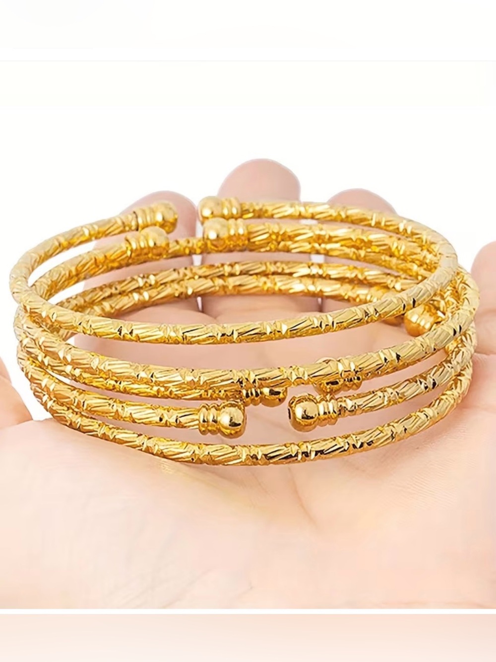 Dubai 24k Gold plated Multi-Bangle Bracelet - 5 pieces
